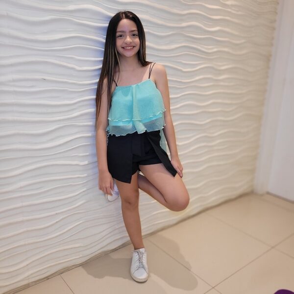 CONJUNTO TEEN SHORT EM TECIDO