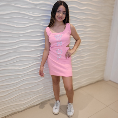 VESTIDO TEEN MALHA CANELADA