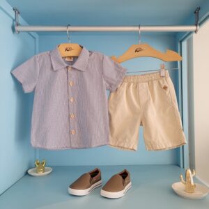 CONJUNTO MASCULINO SHORT EM LINHO