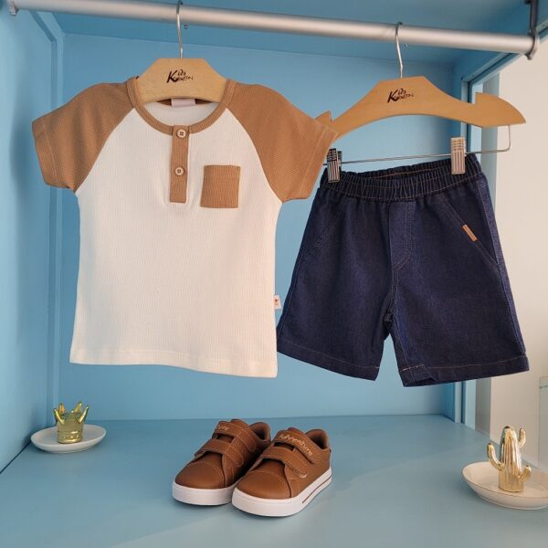 COJUNTO SHORT JEANS MASCULINO