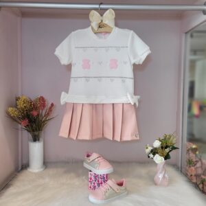 VESTIDO URSINHO SAIA COURO