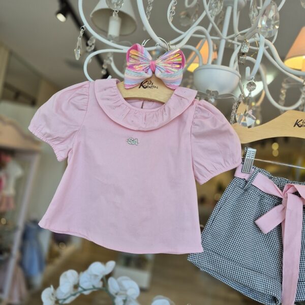CONJUNTO BLUSA TRICOLINE E SHORT XADREZ - Imagem 4