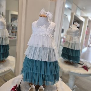 VESTIDO TULE COM BORDADO EM GRIPIR